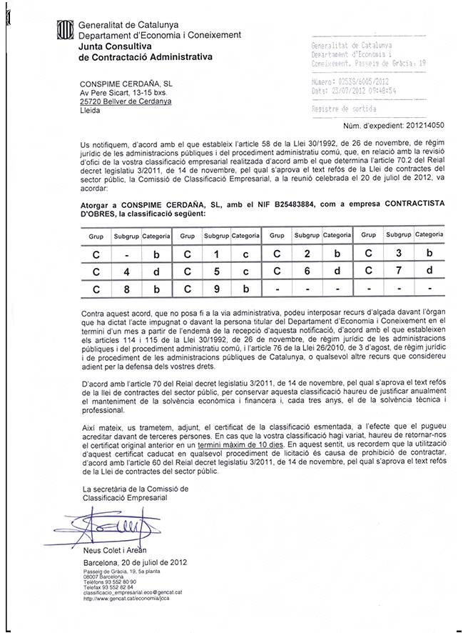 Clasificación Empresarial